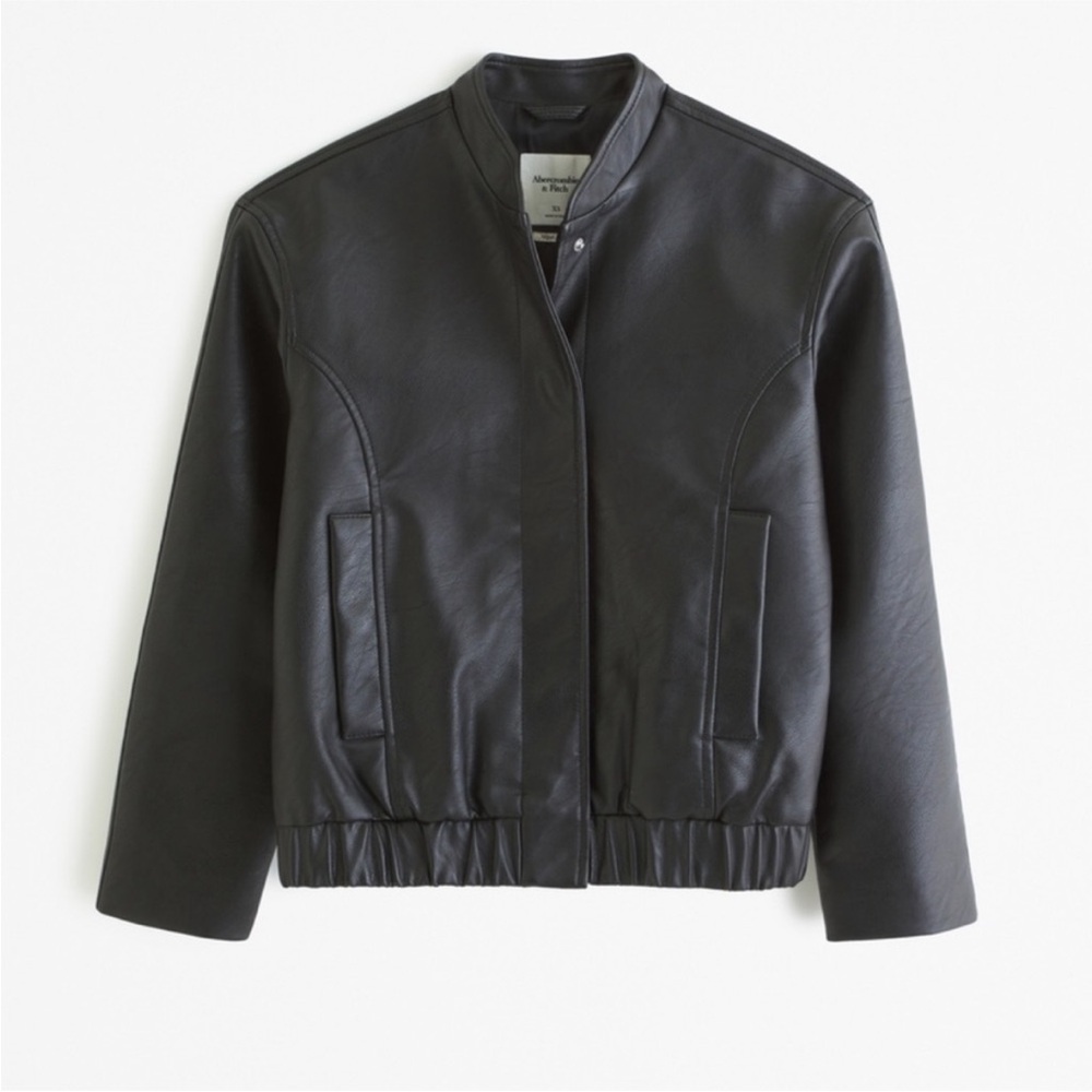 Abercrombie Vegan Leather Bomber Jacket - New